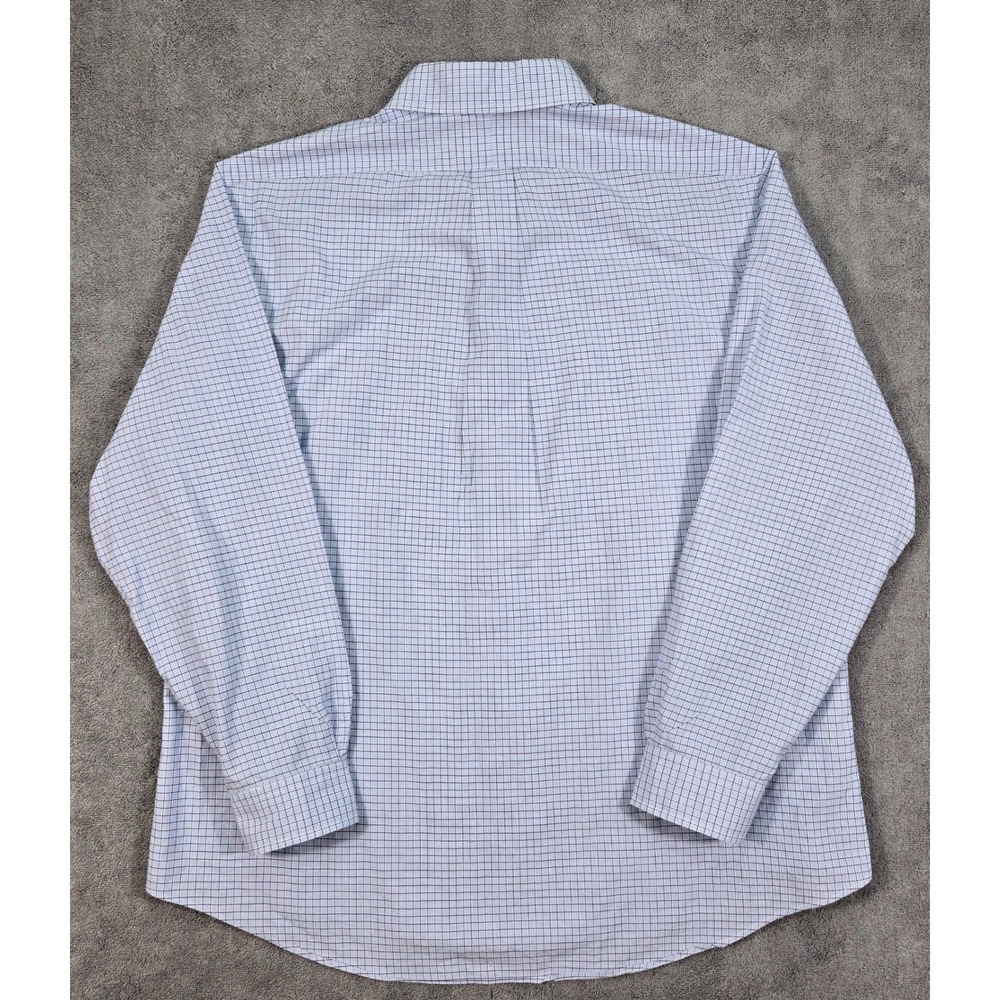 Ralph Lauren Button Down Mens 17.5 34/35 Blue Check Excellent Custom Fit Cotton - Picture 15 of 16